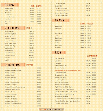 Roshan Bakeries menu 