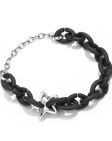 Armband Zwarte Ster 925 Sterling Zi - 0