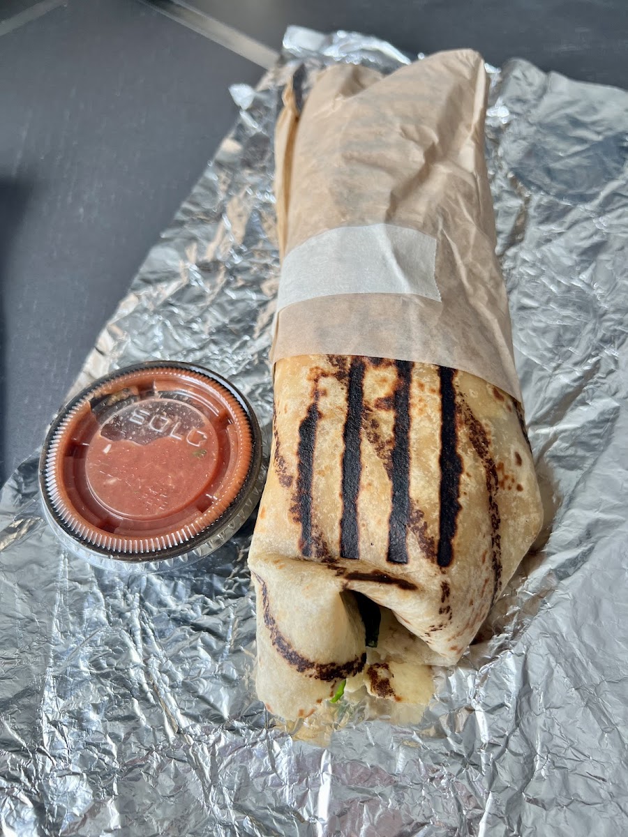 Veggie Burrito with a GF wrap