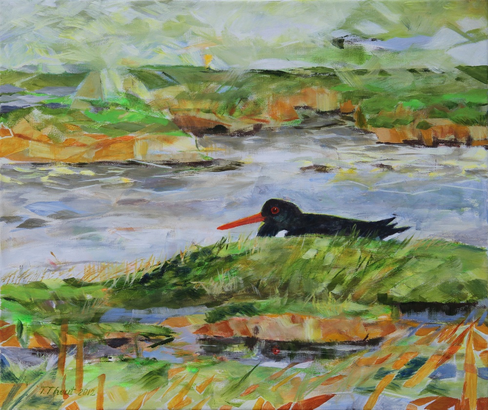 Rugende Strandskade 50 x 60 cm 3500 kr.