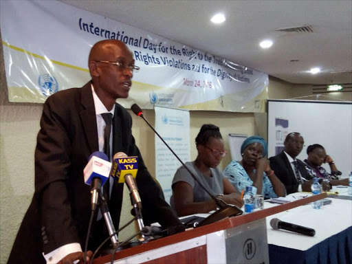 Mp Agostino Neto addressing participants at Hilton Hotel during the International day for the Right to the Truth concerning Gross Human Rights Violations and for the Dignity of Victims./FILE