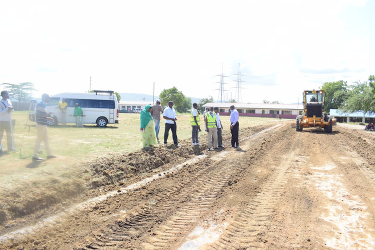 The Jomvu Kuu Primary School grounds being upgraded.