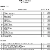 Village Kitchen menu 1