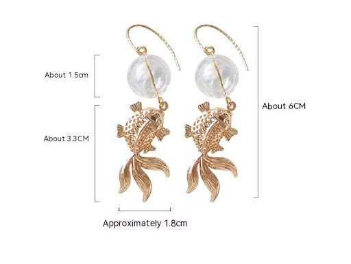 Title 1, Lucky Koi Earrings Womens Ukiyo-e Goldfish Ear...