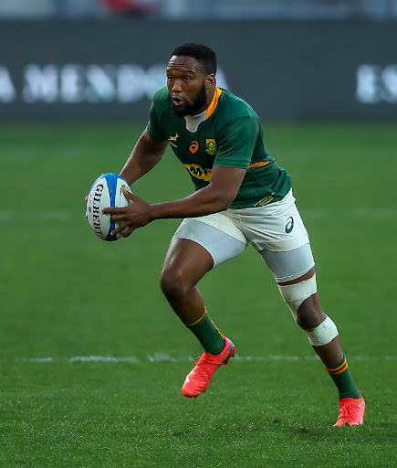 Lukhanyo Am of the Springboks during their Castle Lager Rugby Championship match against Argentina at the Nelson Mandela Bay Stadium in Gqeberha.