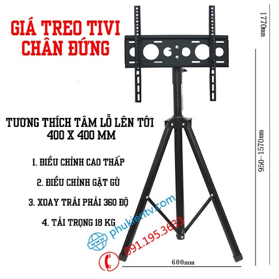 Giá Treo Tivi 3 Chân Đứng Dang Cọc 502A 32 - 55 Inch - Xoay 360 Độ [ Rẻ Hơn Nb Ava1500 ]