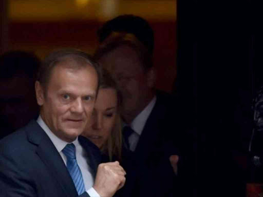 Donald Tusk, seen here leaving 10 Downing Street earlier in April, said he had a "good" call with May. REUTERS