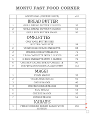 Montu Fast Food menu 7