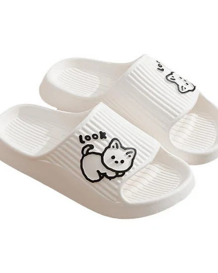 Summer Slippers Bathroom Platform Non-Slip Home Bear Cart... - 1