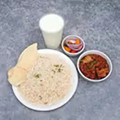 CHHOLE RICE+Sweet Lassi