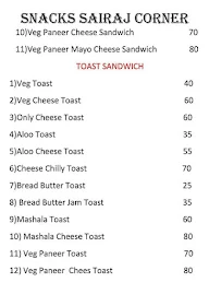 Sairaj Snacks Corner menu 8