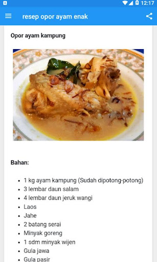 Resep Opor Ayam Enak
