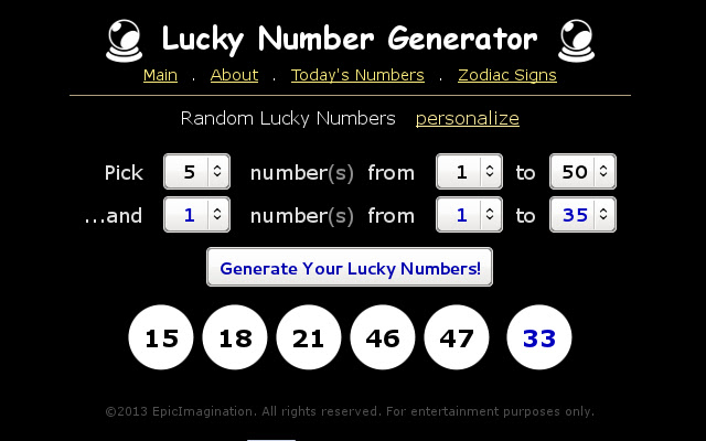 lucky numbers today