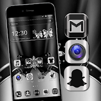 Silver Black Metallic Launcher Theme