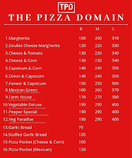 The Pizza Domain menu 1