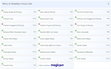 Shamby's Pizza Cafe menu 