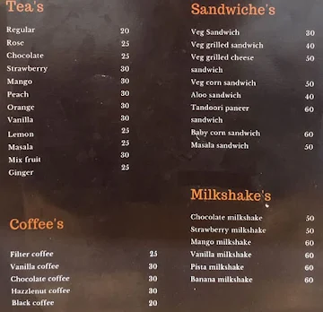 64 Chai Bar menu 