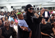 Bongekile 'Babes Wodumo' Simelane during the memorial of her husband Mamndla 'Mampintsha' Maphumulo at EThekwini Community Church in Durban.  