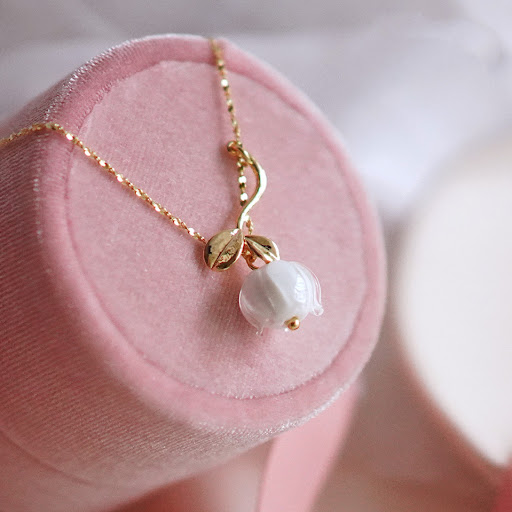 Title 5, Fairy Flower French Vintage Necklace 925 Silver...