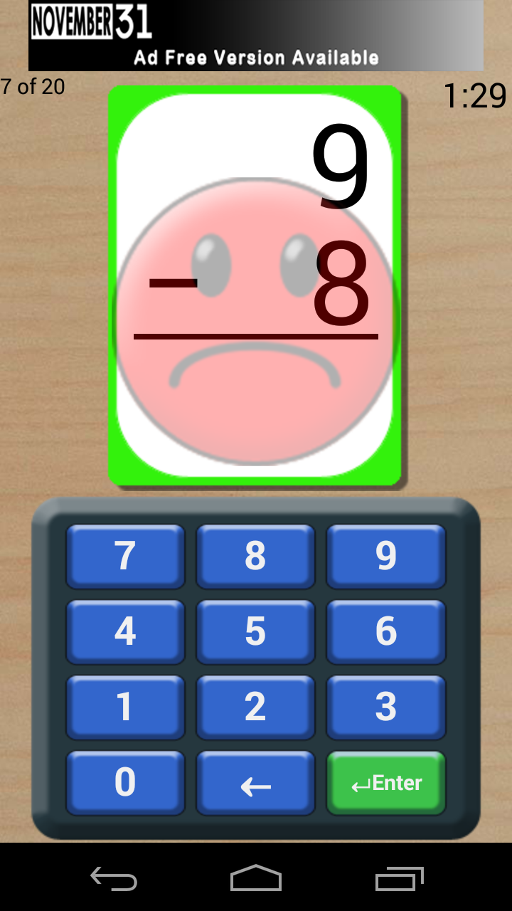 Math Flash Cards (Free) Screen 3