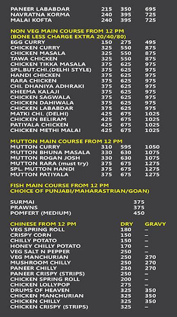 Fateh's Grill menu 