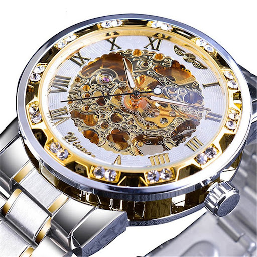 Title 7, Classic popular hollow rhinestone mechanical wa...