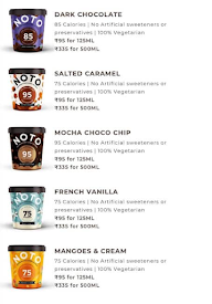 NOTO- Healthy ice cream menu 1