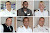 Six crew members of Celebrity Infinity, clockwise from top left: the ship's captain, room attendant, head of housekeeping, hotel director, food & beverage director and waiter.