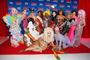 The cast of 'RuPaul's Drag Race' season 12, with disqualified contestant Sherry Pie front and centre.