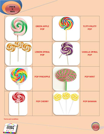 House of Candy menu 