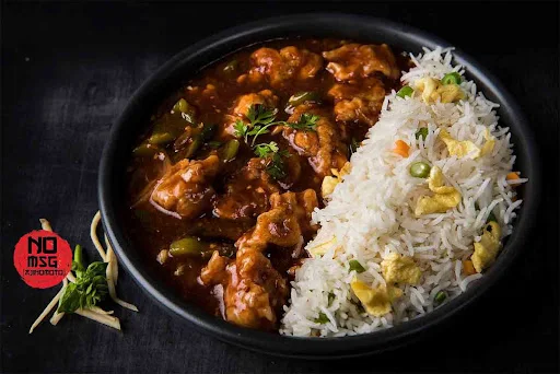 Oyster Chicken Gravy And Burnt Garlic Rice