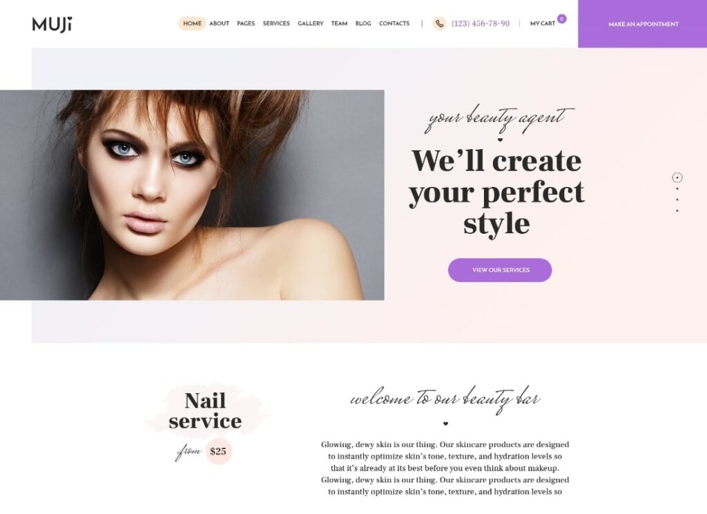 Muji |  Salon Kecantikan & Spa Tema WordPress