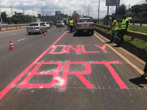 "The government had in April announced that Thika Road will have a dedicated lane for public service vehicles."