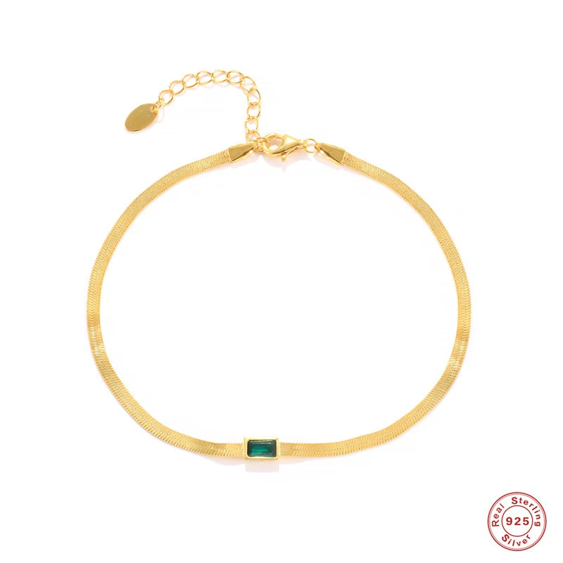 S925 Sterling Zilver Diamanten Platte Slangenarmband Dames Japanse en Koreaanse Stijl – Elegant en stijlvol voor dagelijks gebruik.