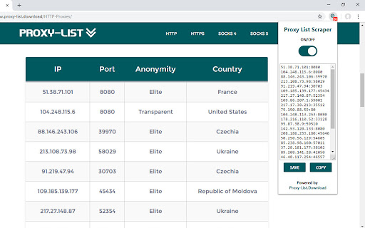 Proxy List Scraper