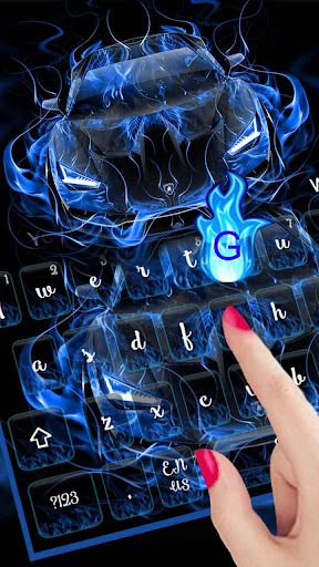 Blue Flame Car Keyboard