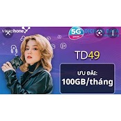 Sim Td49 100G/Tháng Miễn Phí 12T Không Cần Nạp Thêm Tiền