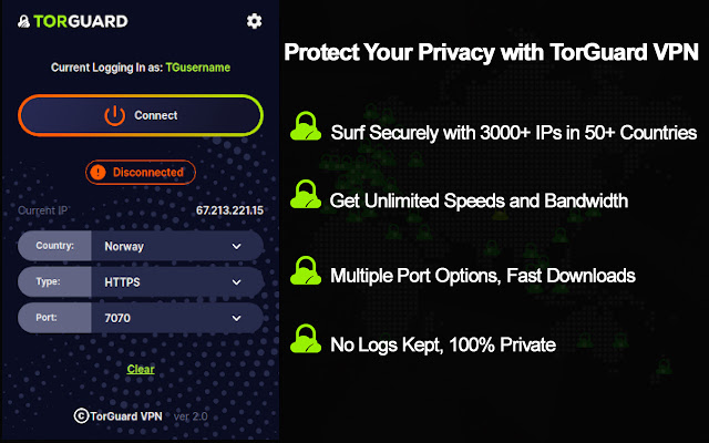 TorGuard VPN Extension Preview image 3