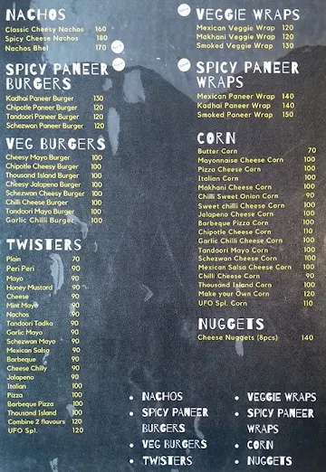 UFO Fries & Corn menu 