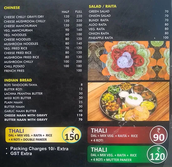 Delhi Special Paranthe Wali Gali menu 