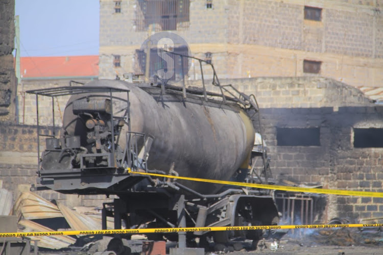 One of the tankers that exploded during the explosion in Embakasi on February 2, 2024