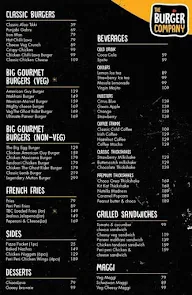 The Burger Company menu 1