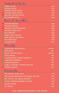 Gola Sizzlers - Naresh Gola Group menu 2