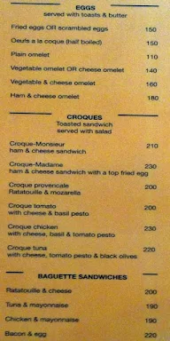 Cafe des Arts menu 1