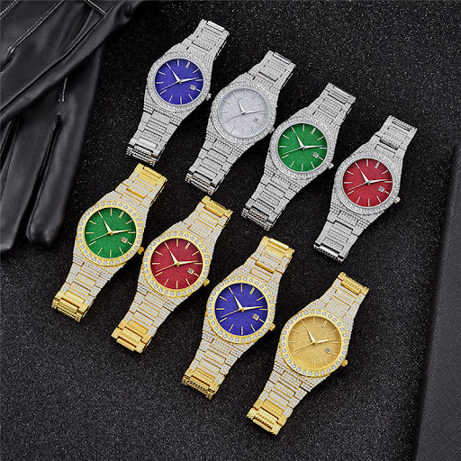 Title 10, Mens Diamond Calendar Quartz Watch Stay on Sch...