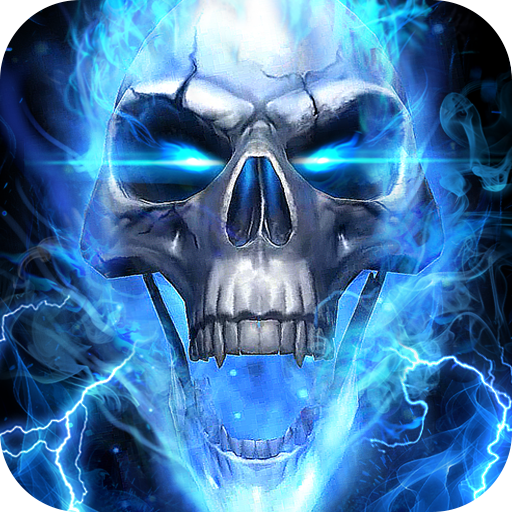 skulls with flames wallpaper