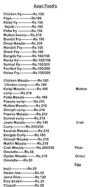 Aagri Foods menu 1