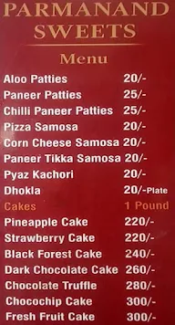 Parmanand Sweets menu 3