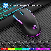 Chuột Vi Tính Hp M160 Led Rgb Cực Đẹp - Thích Hợp Dùng Văn Phòng / Chơi Game (Đen)