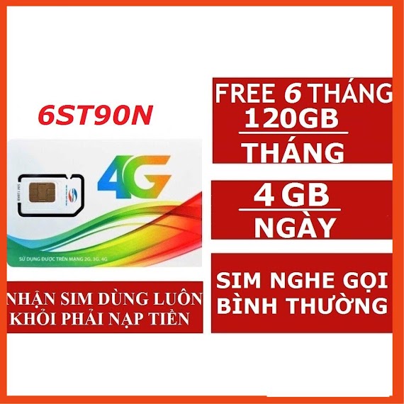 Sim Viettel Sim 4G Viettel V120N /V90 Tặng 120Gb /Tháng Gọi Miễn Phí/ 6St90N/6St60N/6Umax4G Free 6 Tháng